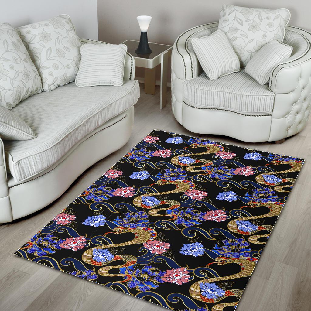 Snake Flower Pattern Area Rug