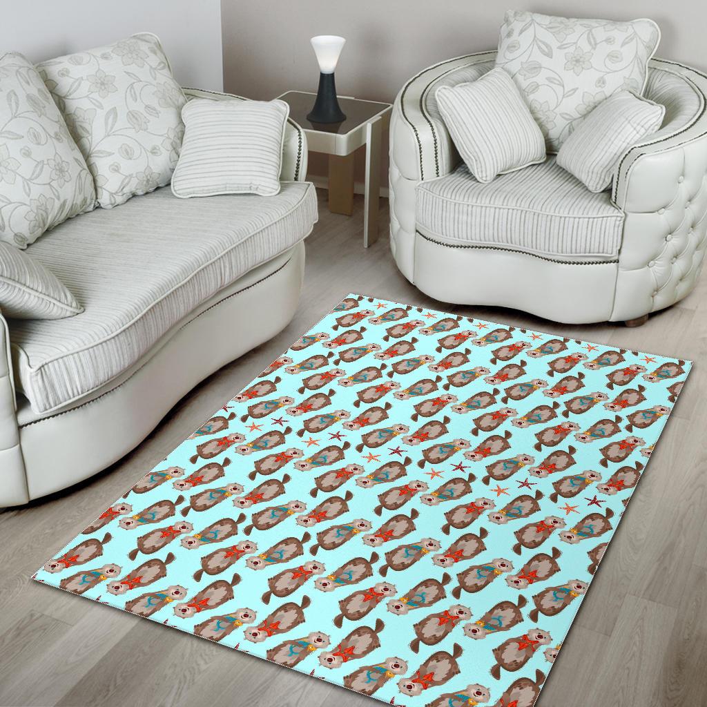 Otter Pattern Background Area Rug