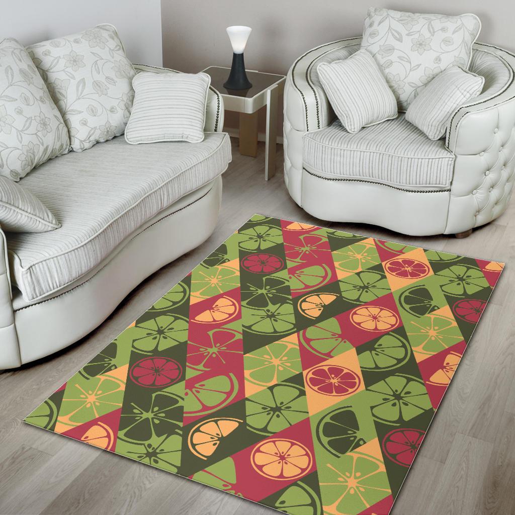 Cool Geometric lime pattern Area Rug