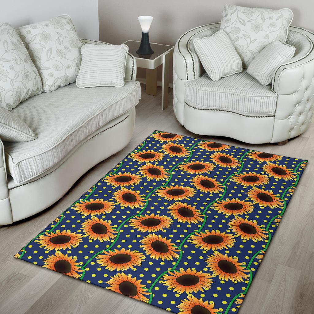 Sunflower Pattern Print Design SF03 Area Rugs