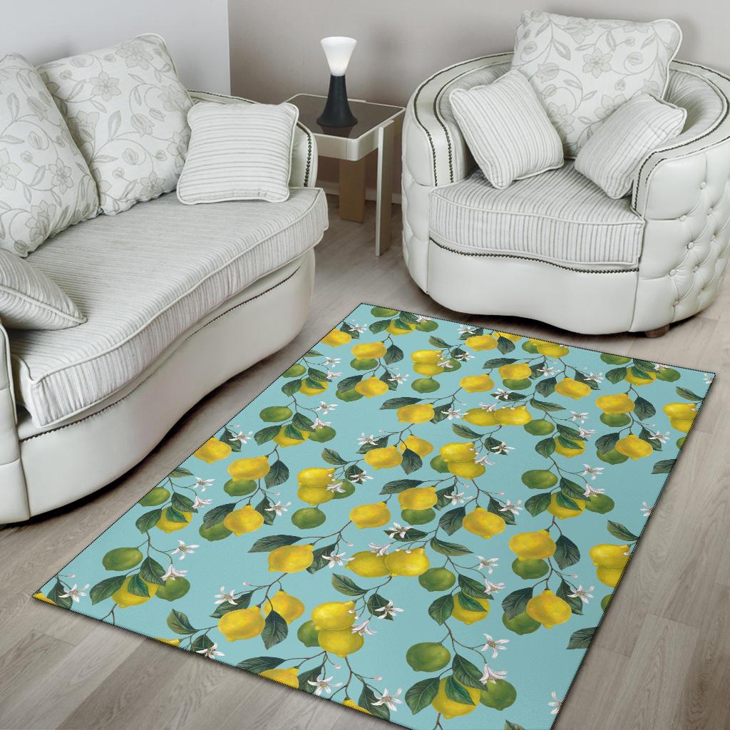 Lemon Pattern Print Design LM05 Area Rugs