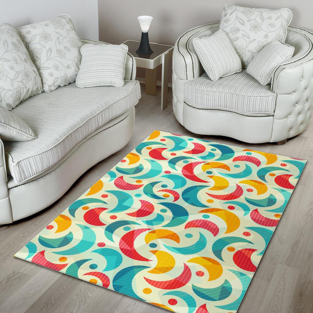 Colorful moon pattern Area Rug