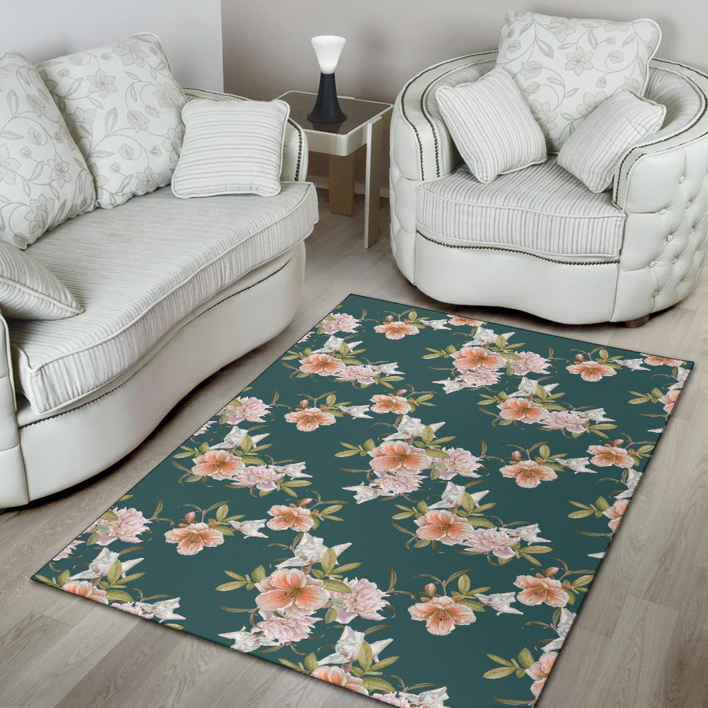 Iris Pattern Print Design IR01 Area Rugs