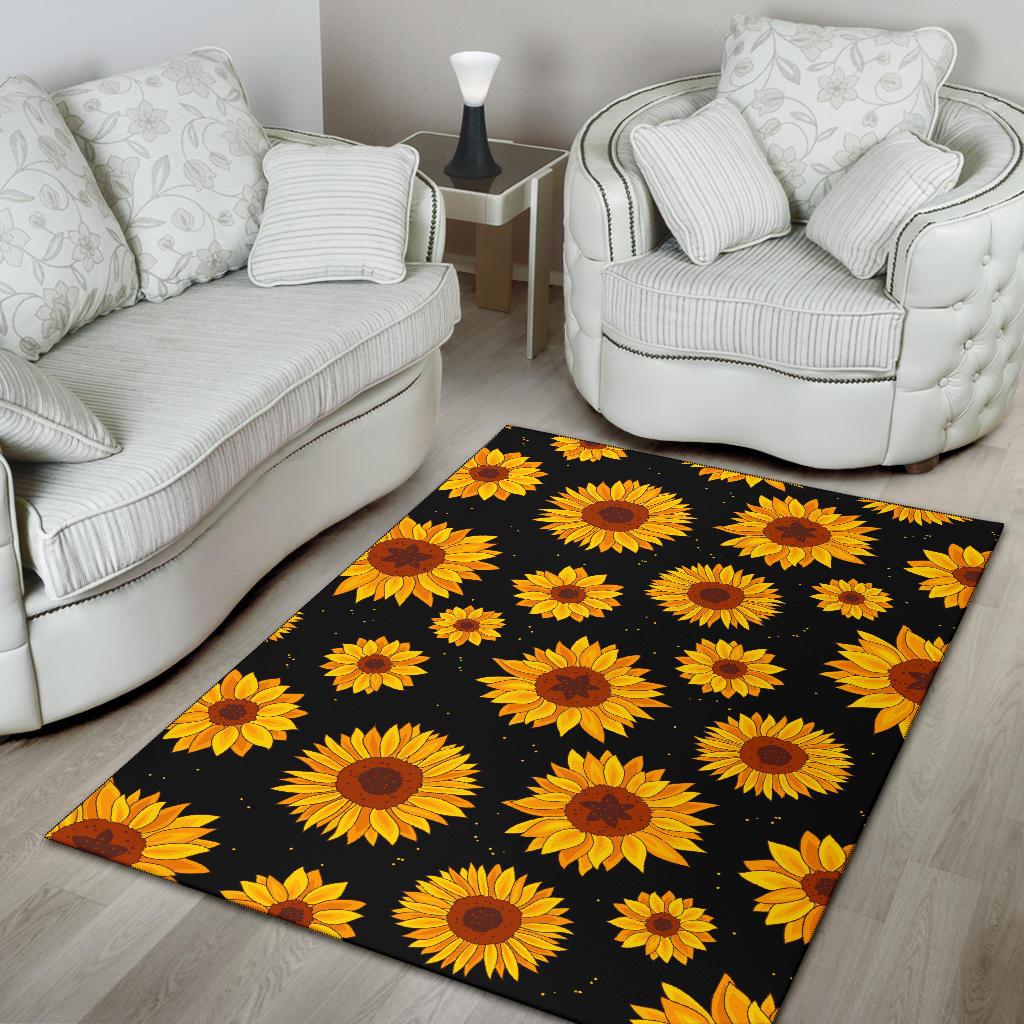 Sunflower Pattern Print Design SF09 Area Rugs