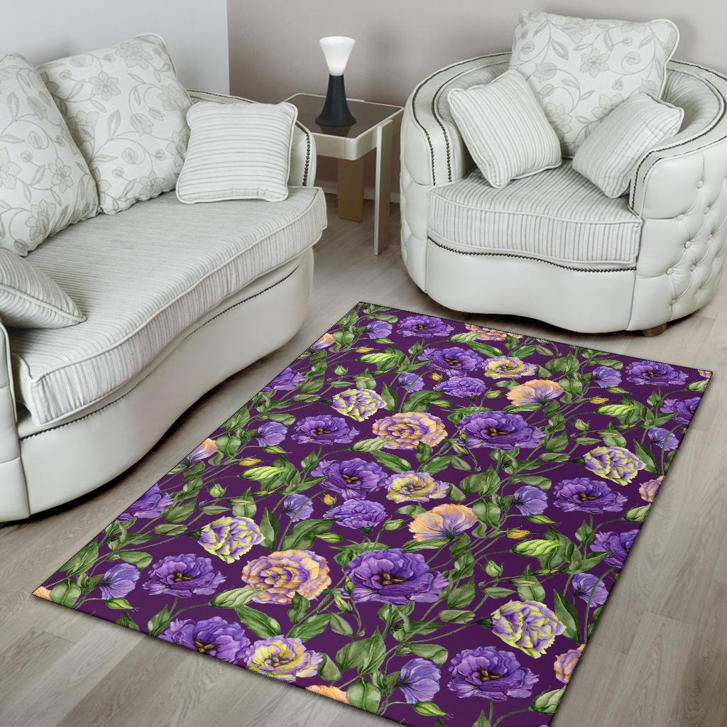 Lisianthus Pattern Print Design LT03 Area Rugs