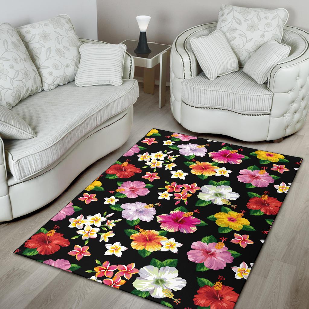 Hibiscus Pattern Print Design HB025 Area Rugs