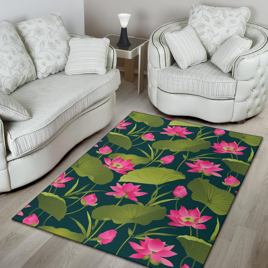 Water Lily Pattern Print Design WL09 Area Rugs