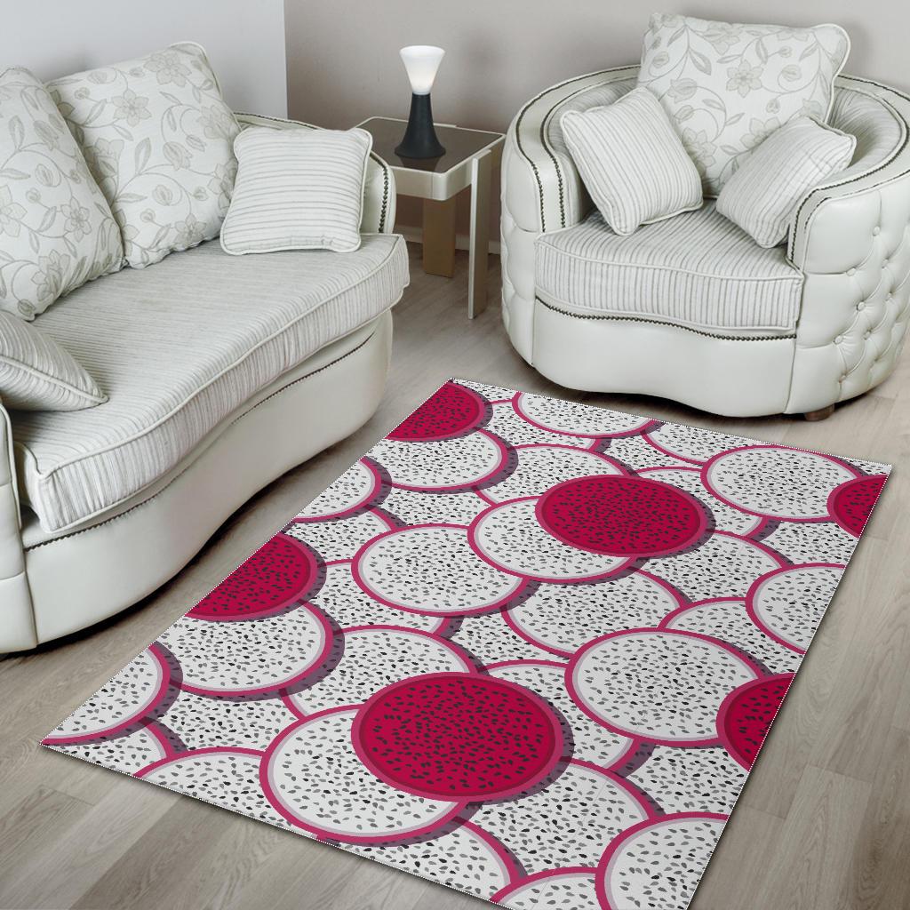 Sliced Dragon Fruit Pattern Area Rug
