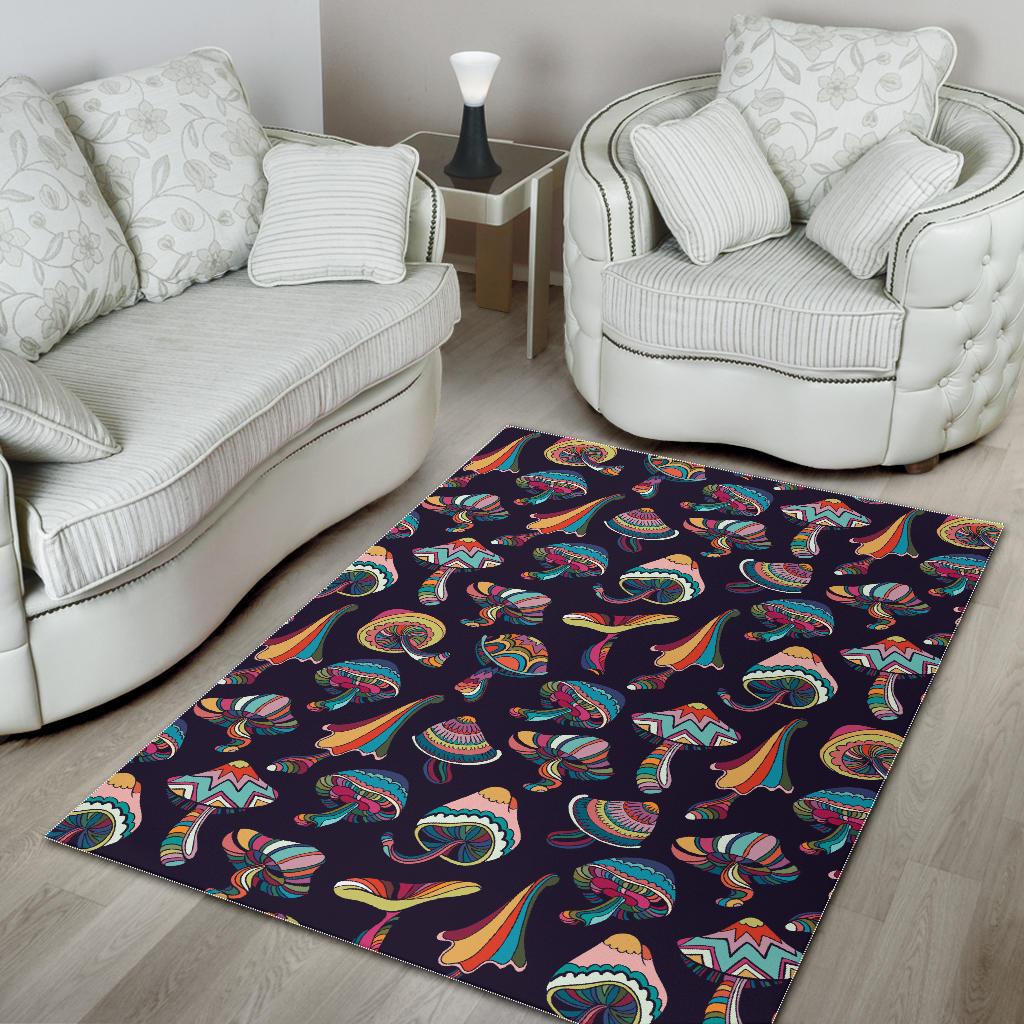Colorful mushroom design pattern AColorful mushroom pattern Area Rugrea Rug