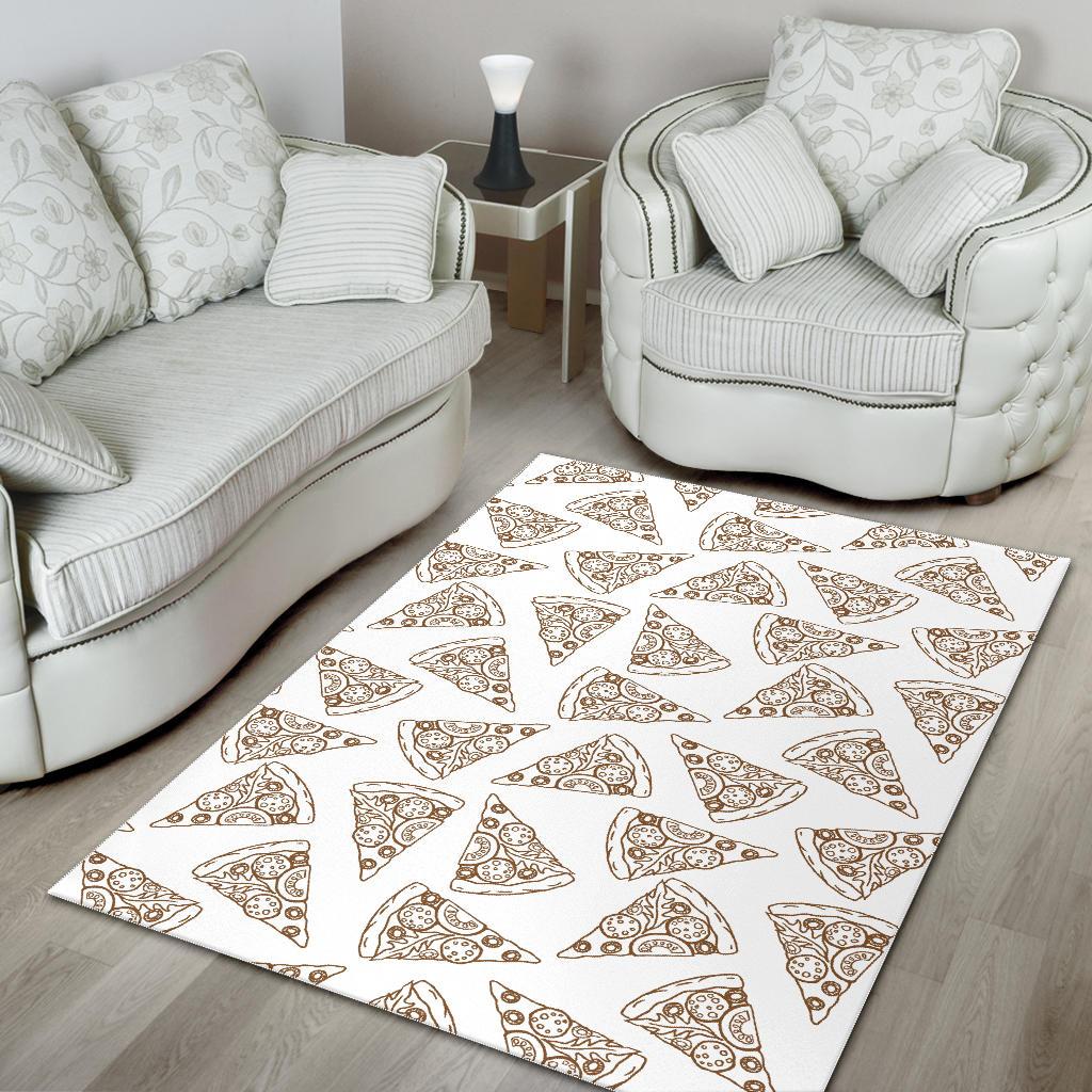 Hand drawn pizza pattern Area Rug