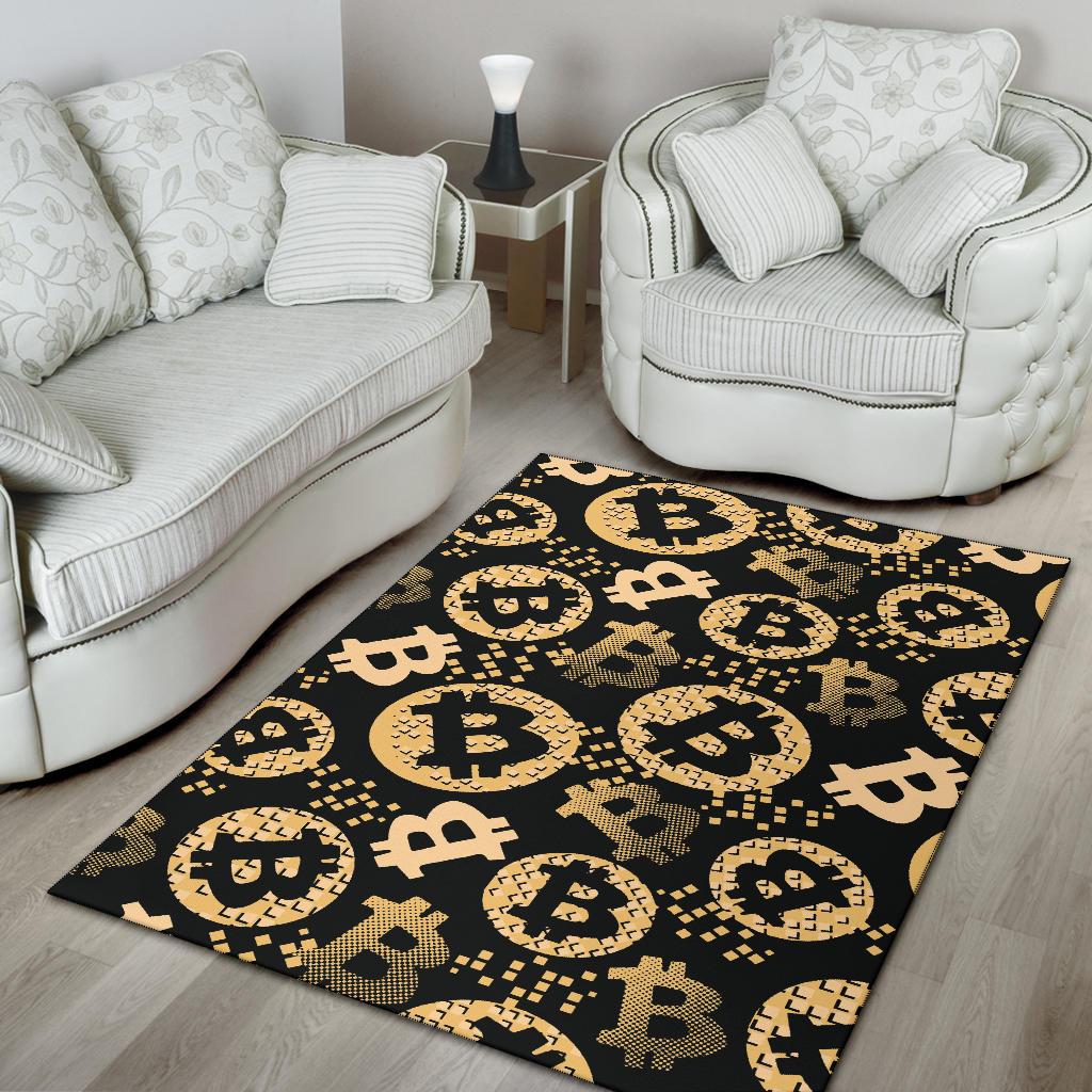 Bitcoin Pattern Print Design DO06 Area Rugs