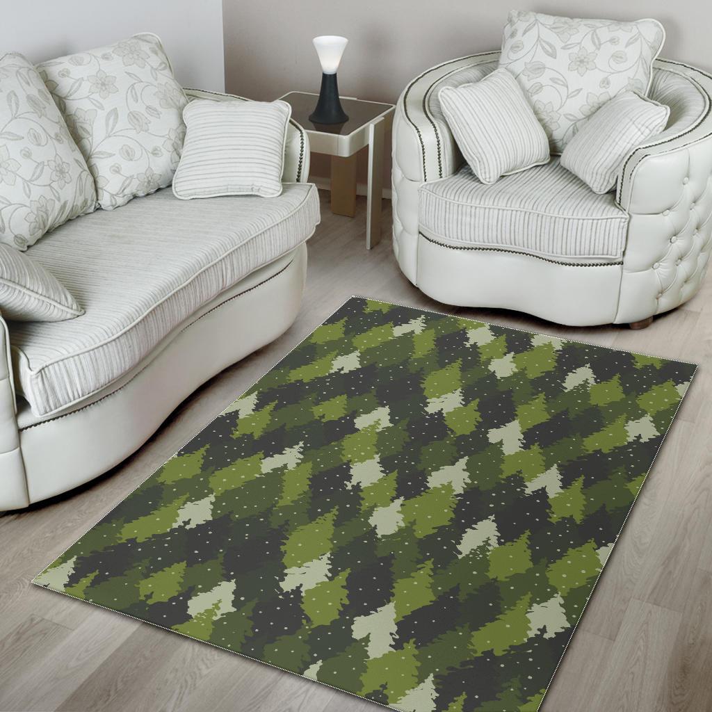 Christmas Tree Camo Pattern Area Rug