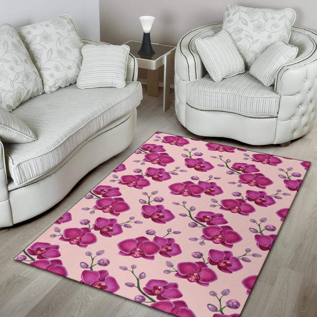Orchid Purple Pattern Print Design OR04 Area Rugs