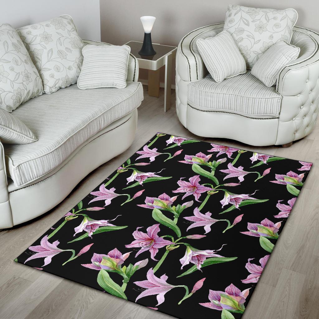 Amaryllis Pattern Print Design AL08 Area Rugs