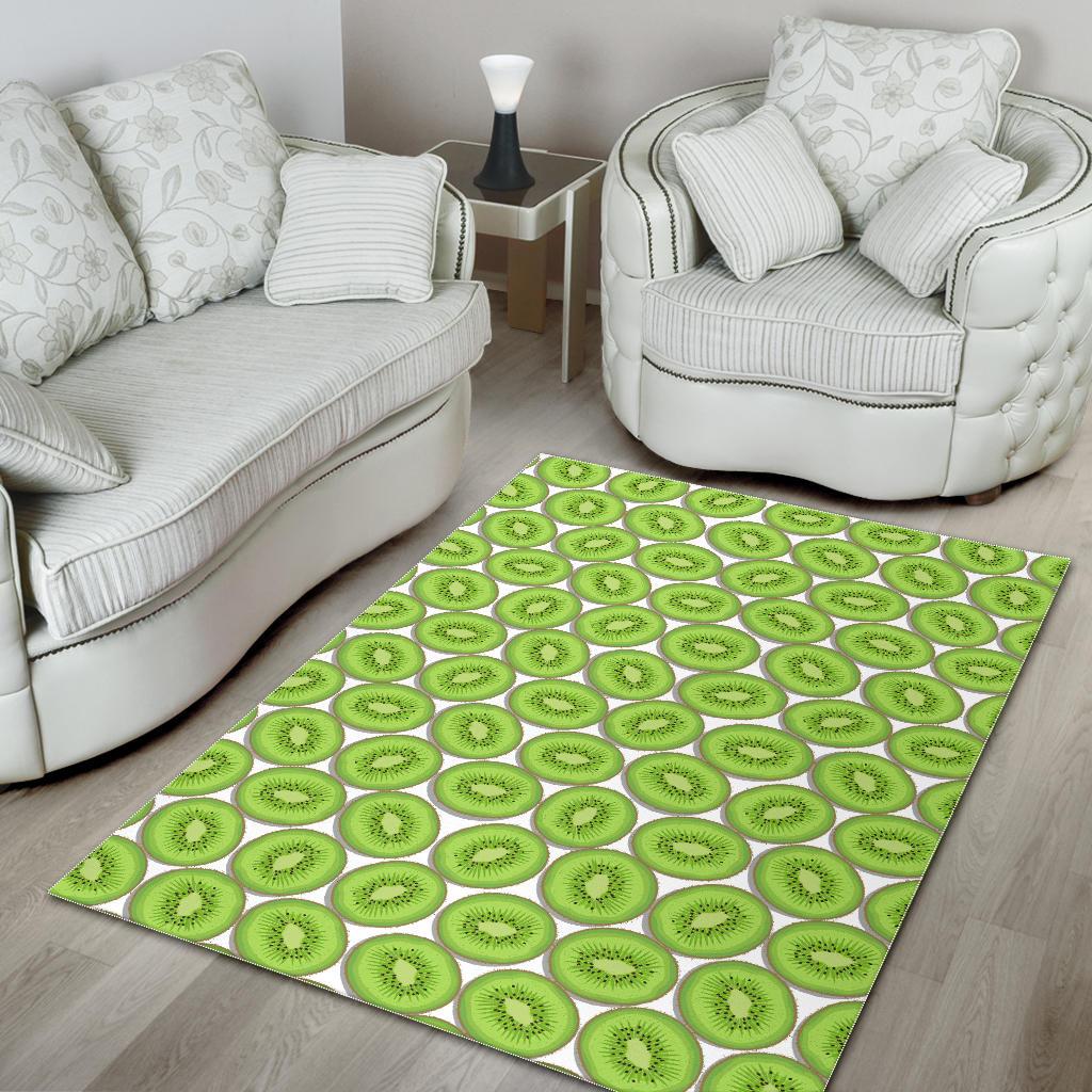 Sliced Kiwi Pattern Background Area Rug