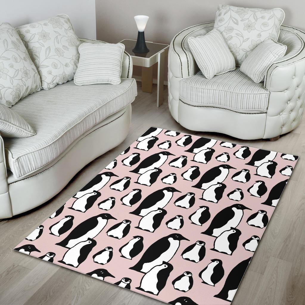 Penguin Pattern Background Area Rug