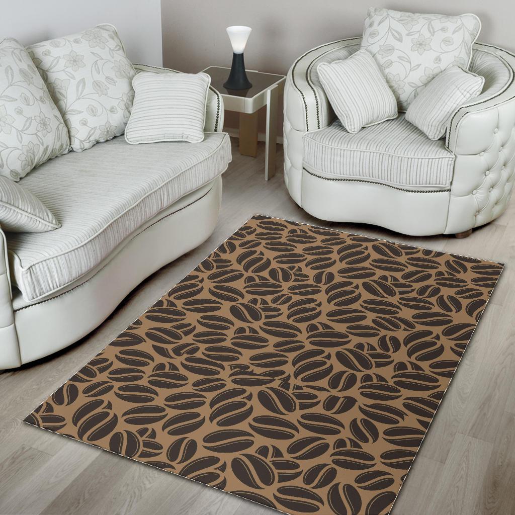 Coffee bean on brown background Area Rug