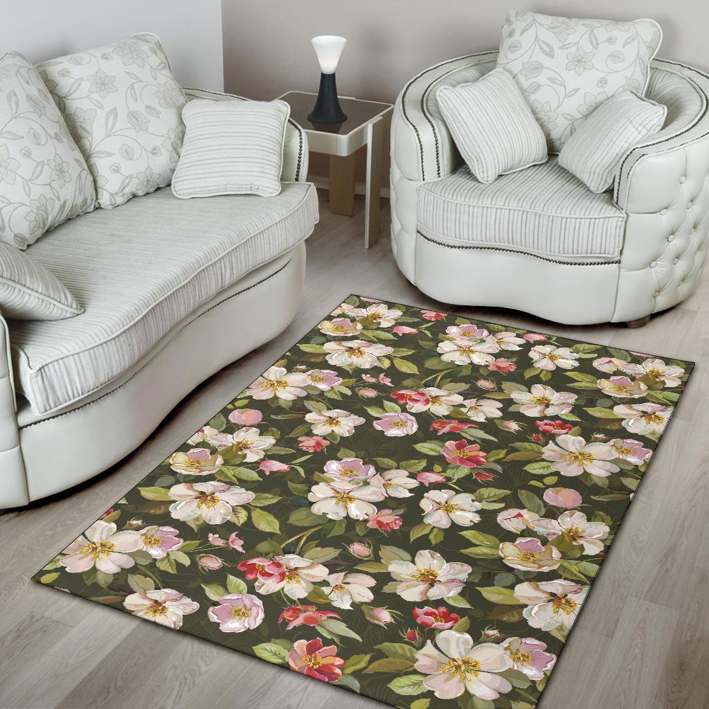 Apple Blossom Pattern Print Design AB01 Area Rugs