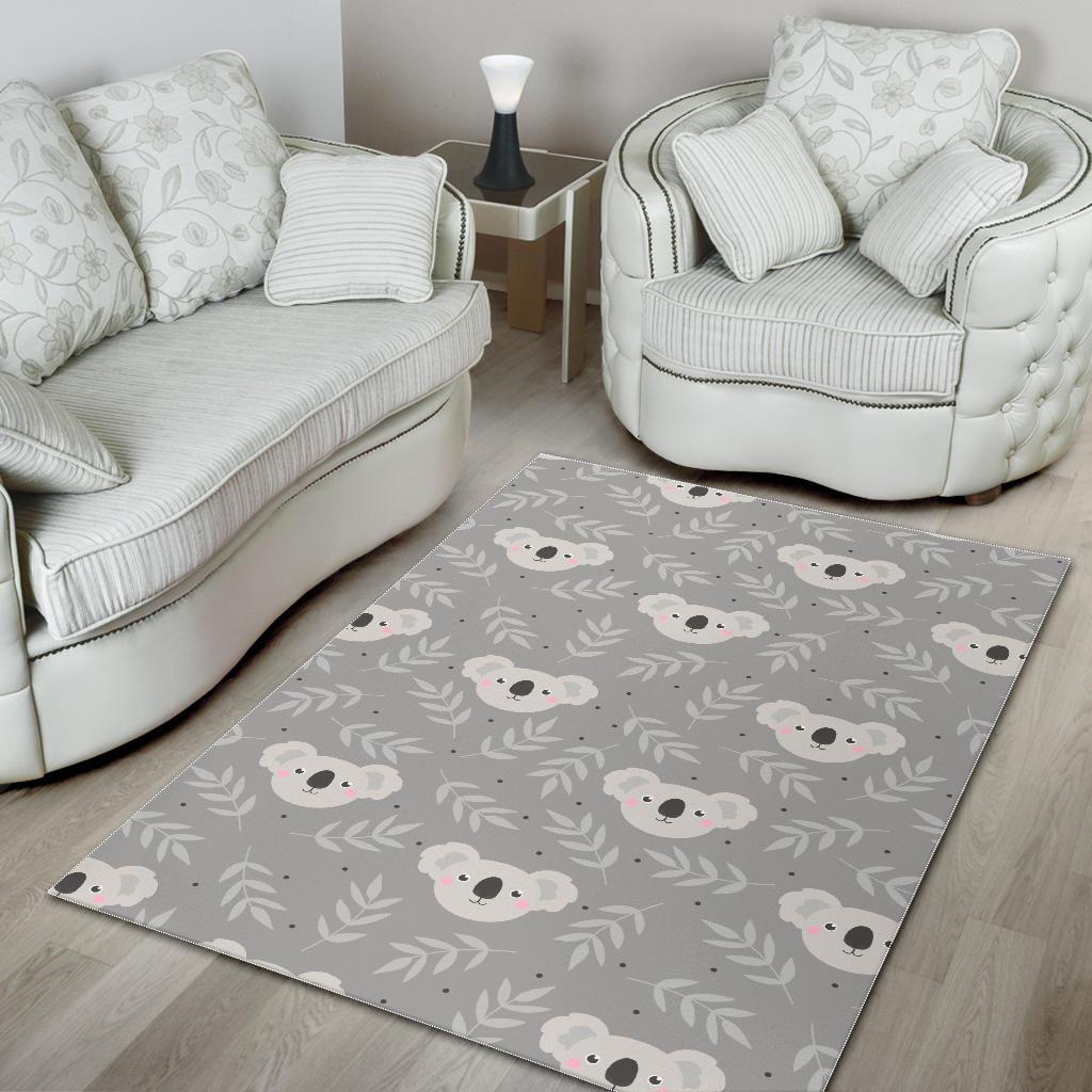Cute koala leaves pattern Area Rug