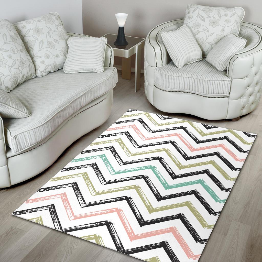 zigzag  chevron paint pattern Area Rug