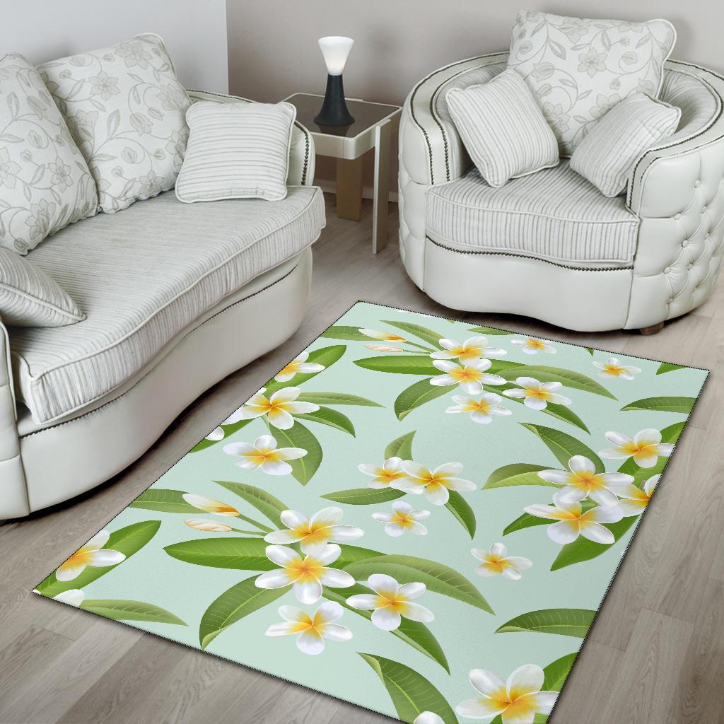 Yellow Plumeria Pattern Print Design PM024 Area Rugs