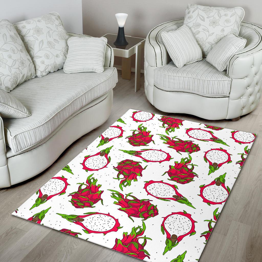 dragon fruits white background Area Rug