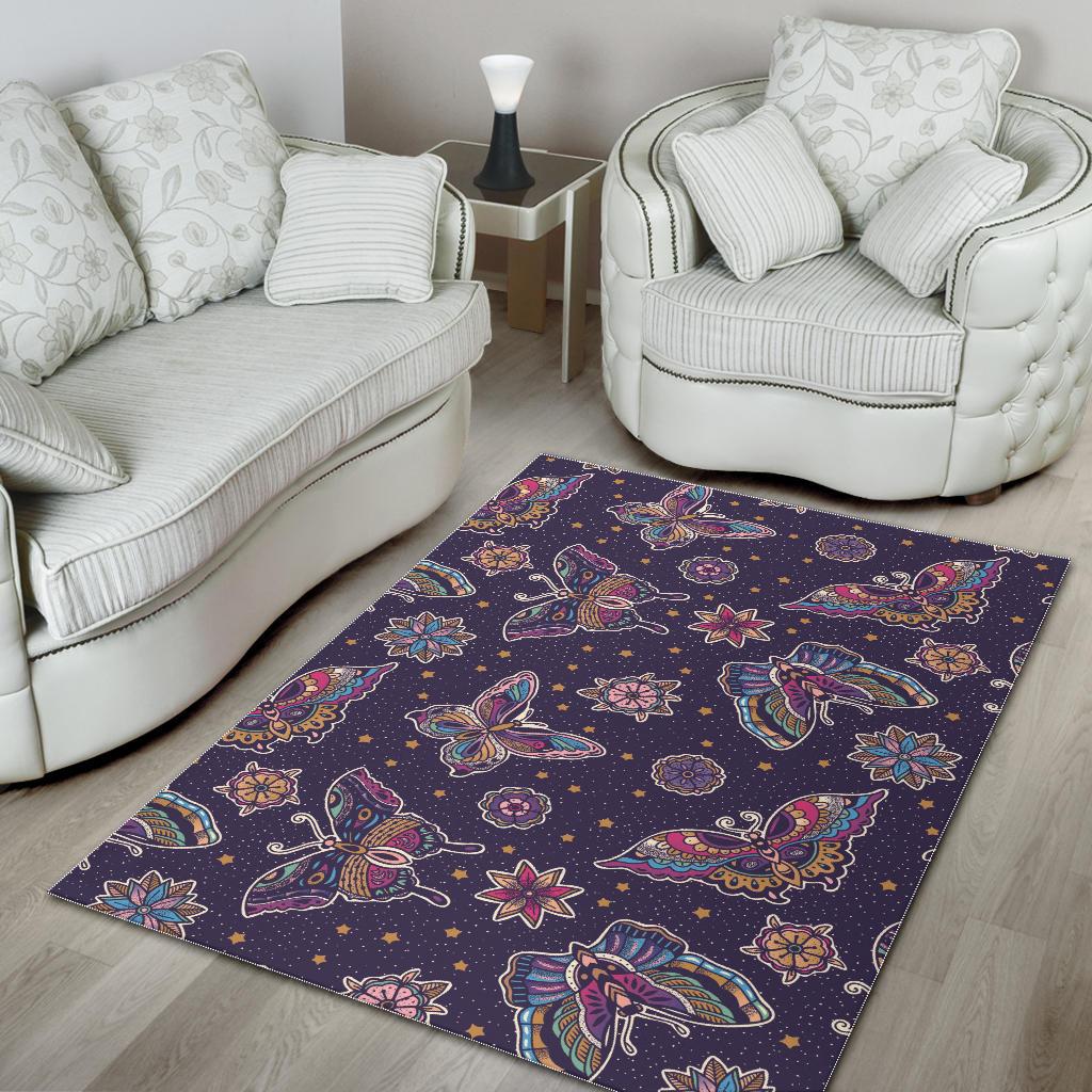 Butterfly Star Pokka Dot Pattern Area Rug