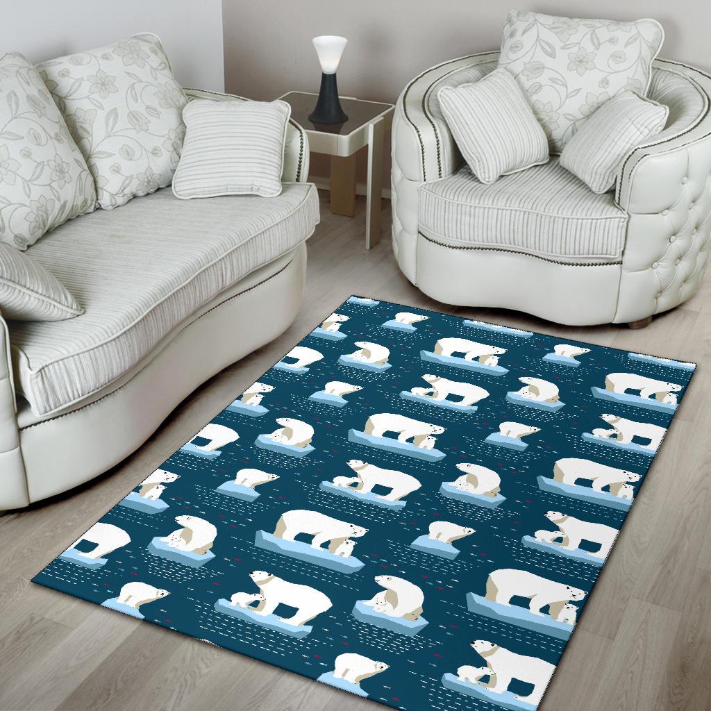 Polar Bear Pattern Print Design PB02 Area Rugs