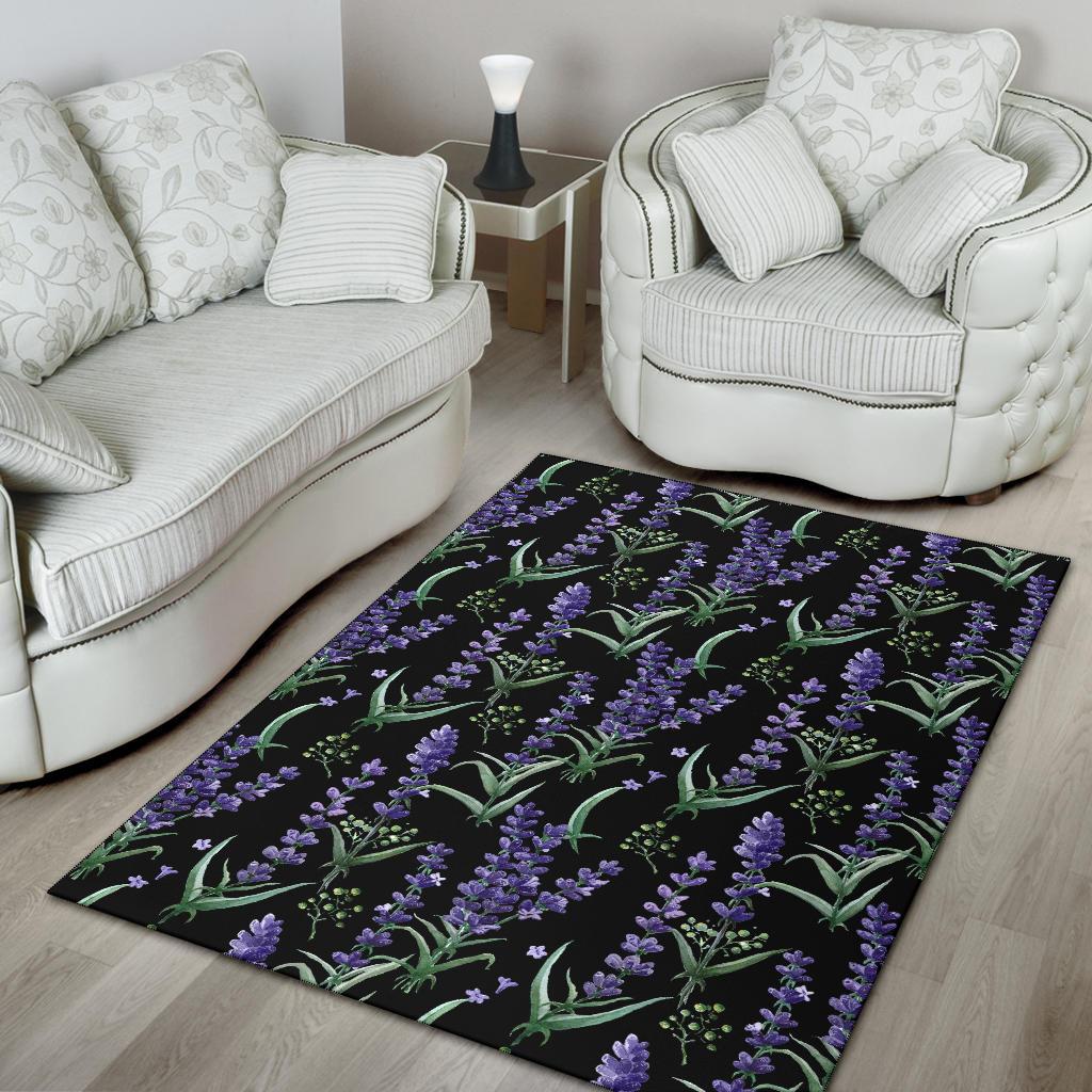 Lavender Pattern Print Design LV01 Area Rugs