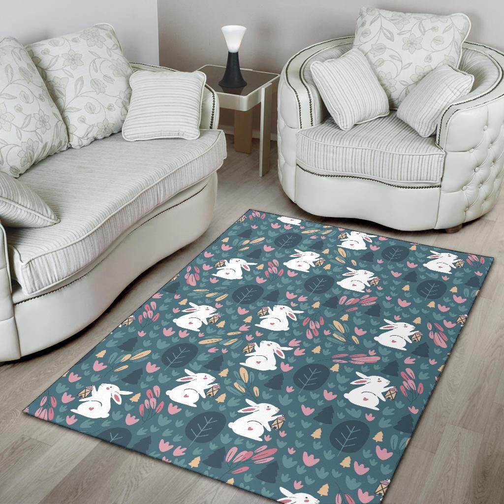 Rabbit Pattern Print Design RB013 Area Rugs