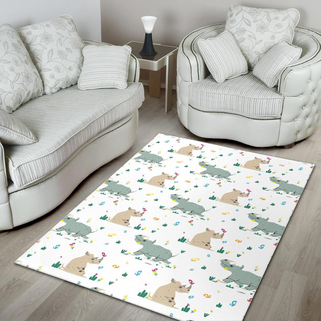 Cute Rhino pattern Area Rug