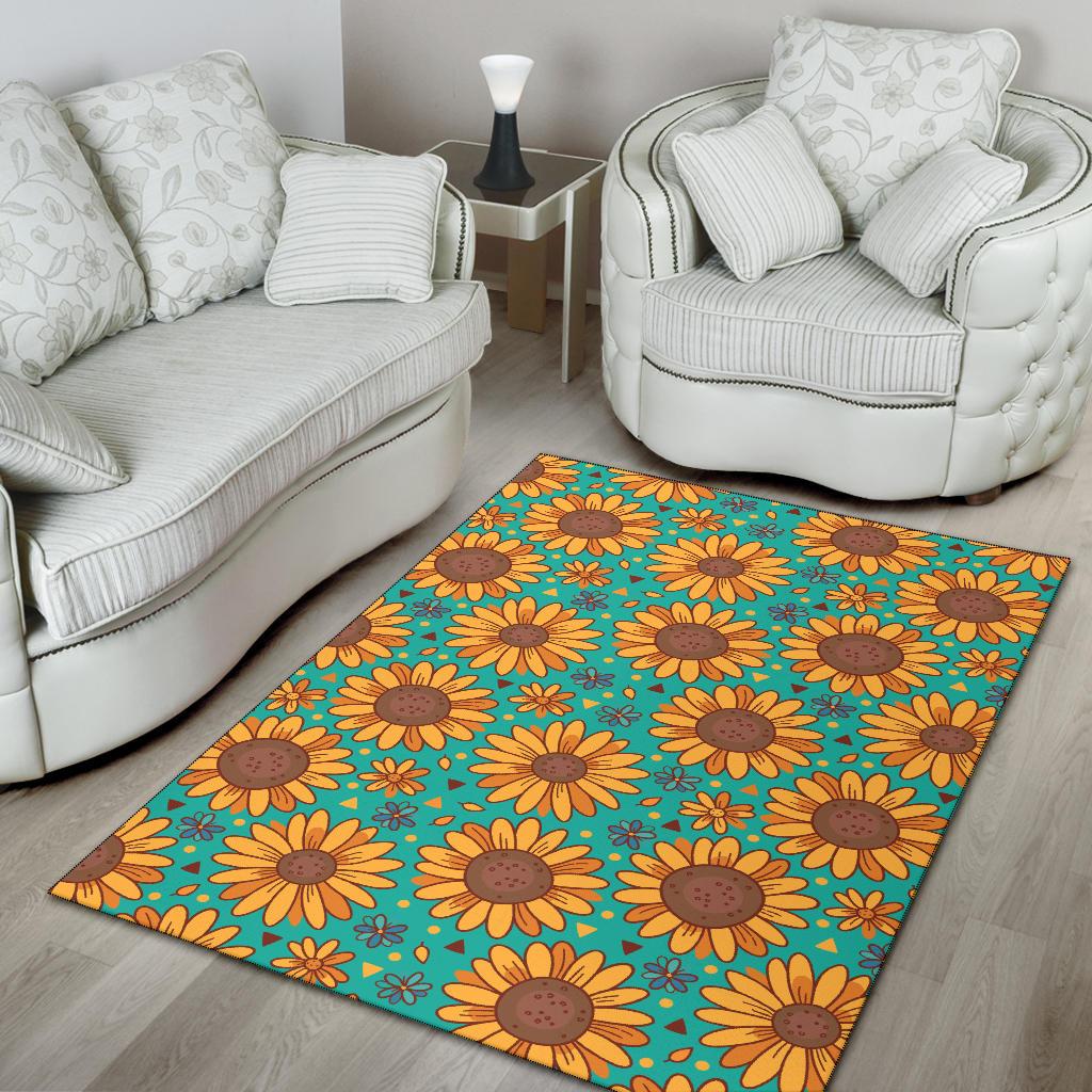 Sunflower Pattern Print Design SF013 Area Rugs