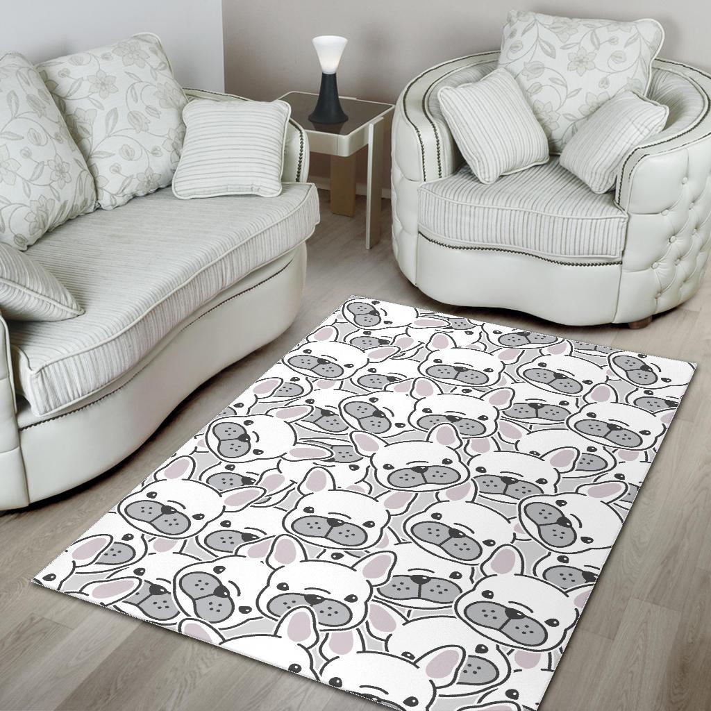 Cute french bulldog head pattern Area Rug
