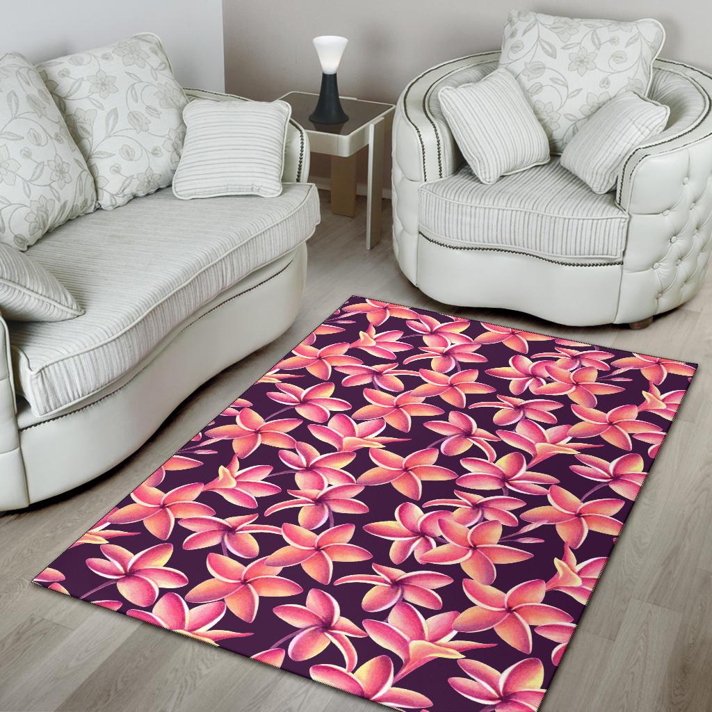 Purple Plumeria Pattern Print Design PM010 Area Rugs