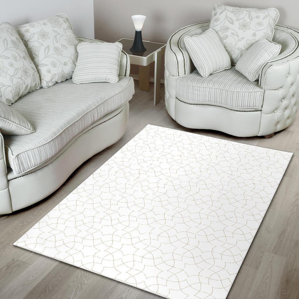 arabic white pattern Area Rug