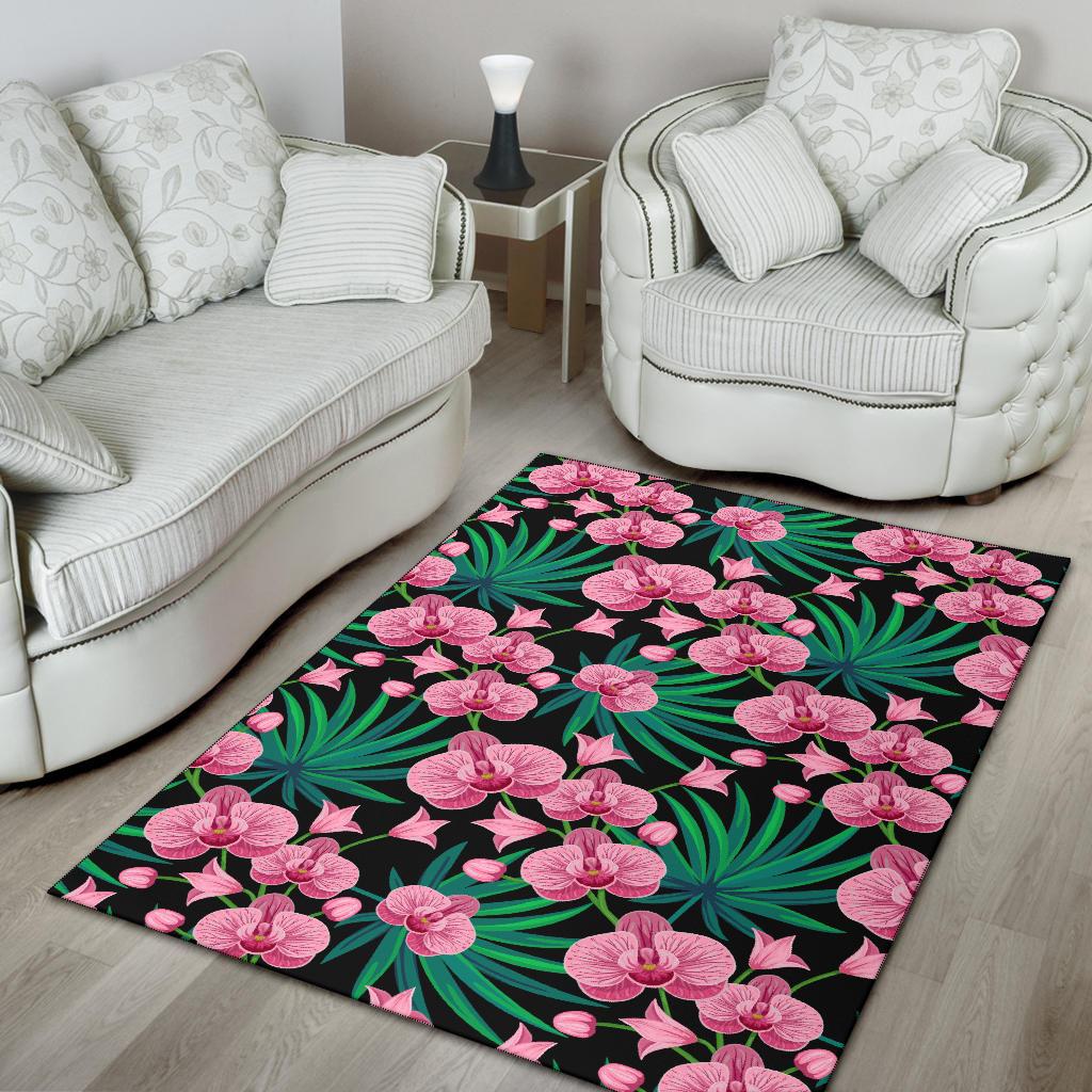 Orchid Pink Pattern Print Design OR06 Area Rugs