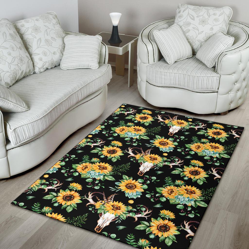Sunflower Pattern Print Design SF08 Area Rugs