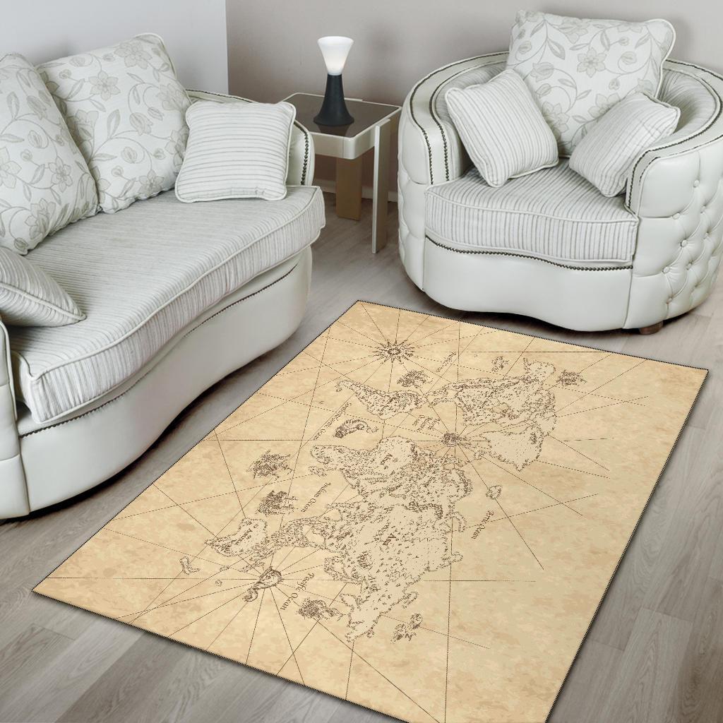 World Map Area Rug