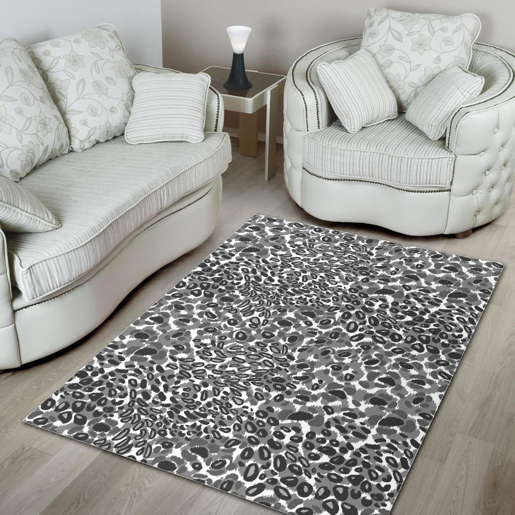Gray Leopard Texture Pattern Area Rug