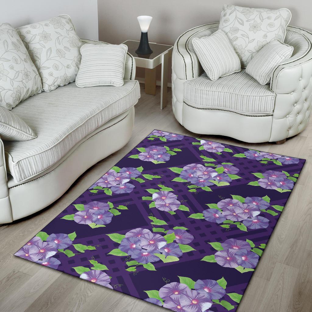Morning Glory Pattern Print Design MG03 Area Rugs