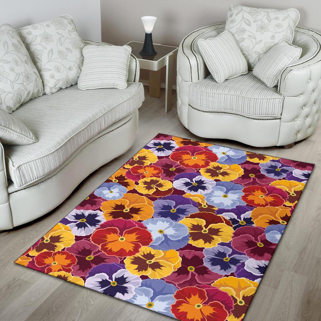Pansy Pattern Print Design PS01 Area Rugs