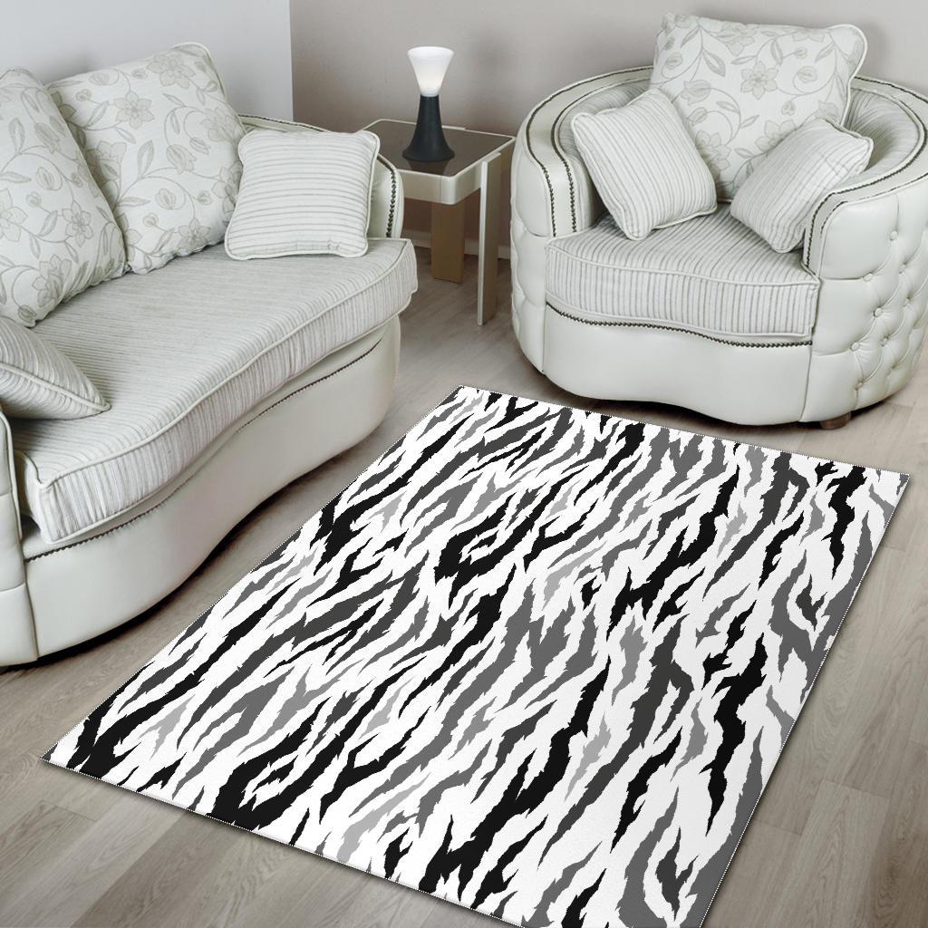 Gray Bengal Tiger Pattern Area Rug