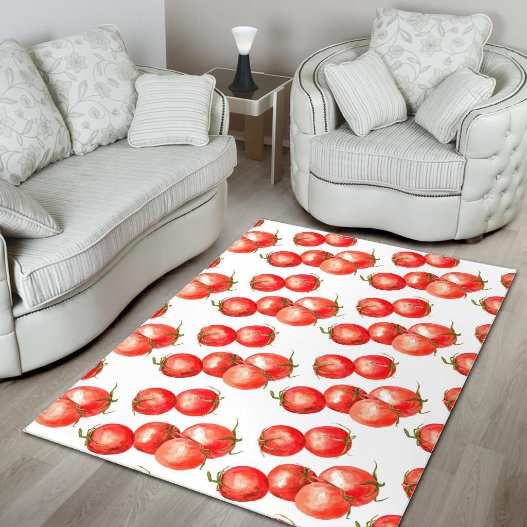 Tomato Water Color Pattern Area Rug