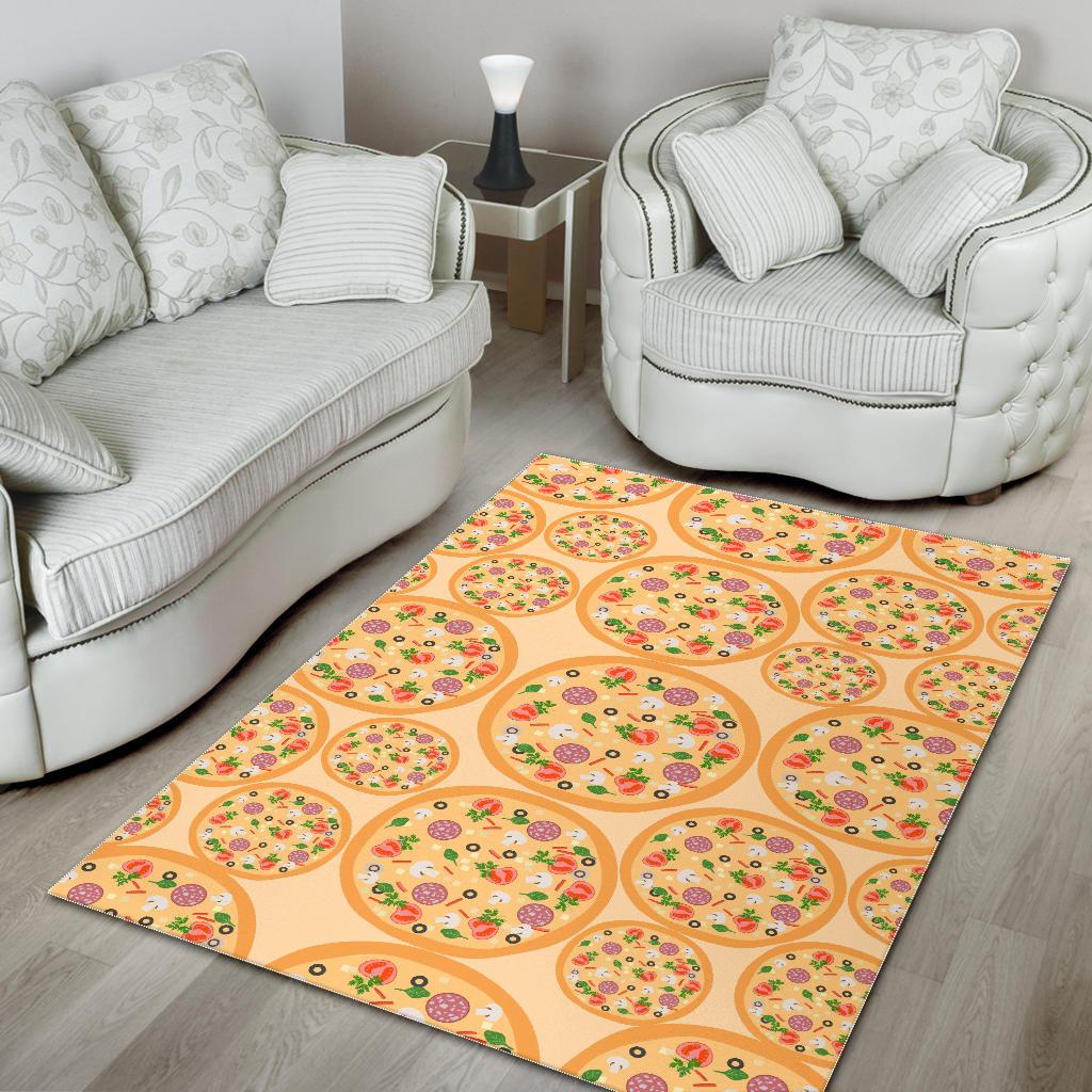 Pizza Theme Pattern Area Rug