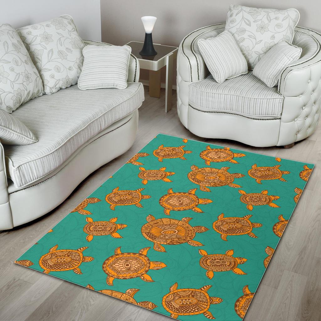 Sea Turtle Tribal Aboriginal Pattern Area Rug