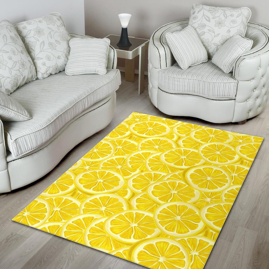 Sliced Lemon Pattern Area Rug