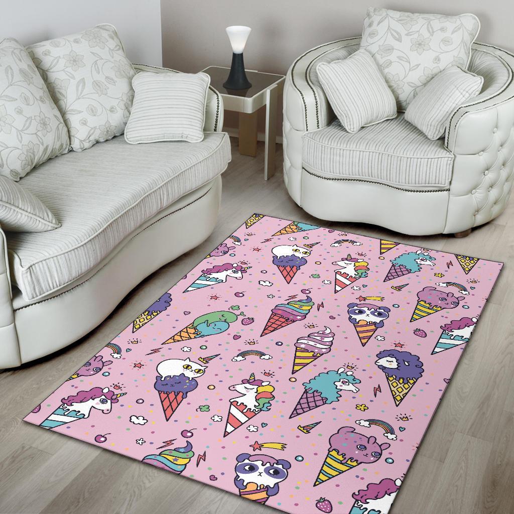Ice Cream Pattern Print Design IC05 Area Rugs