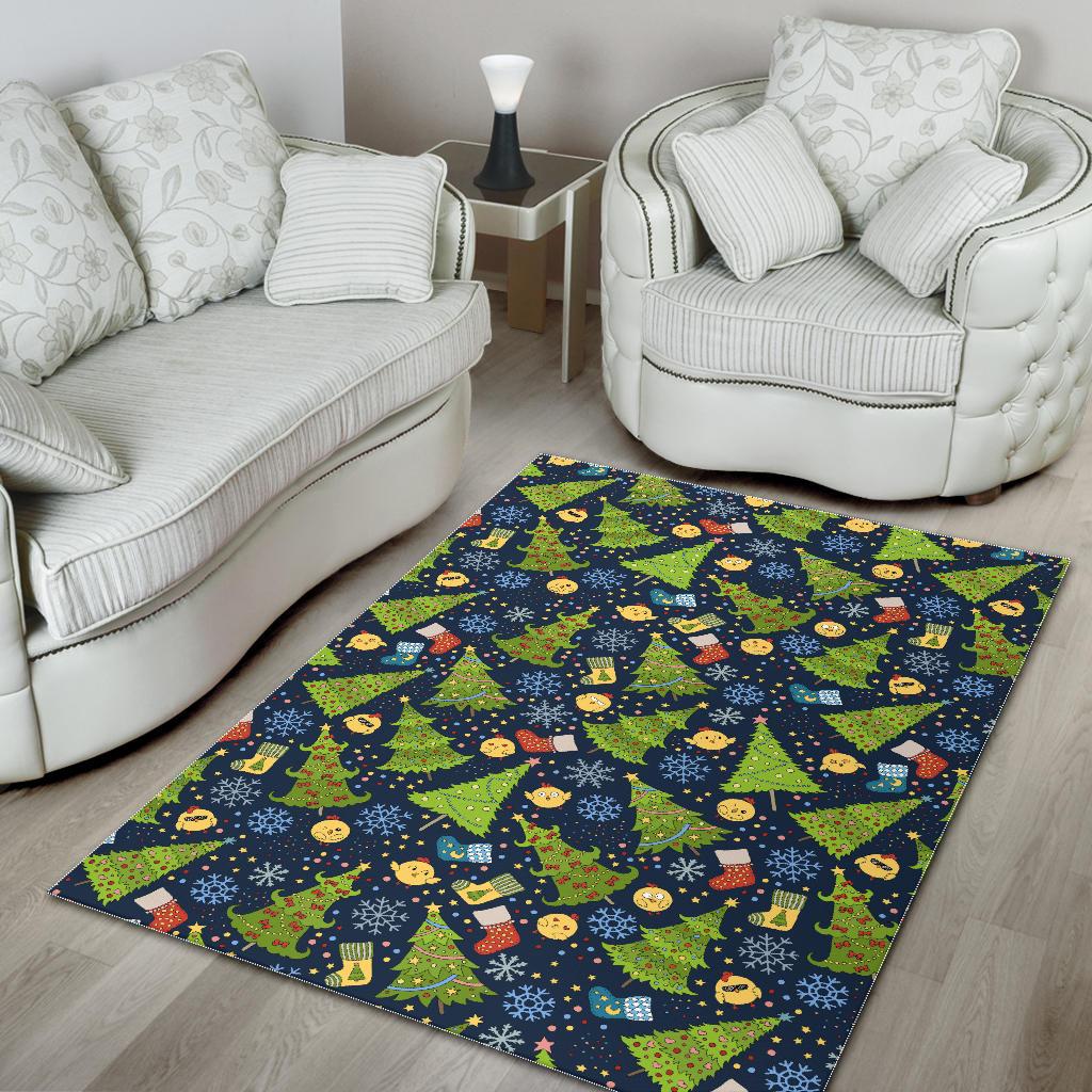 Christmas Tree Snowflake Pattern Area Rug