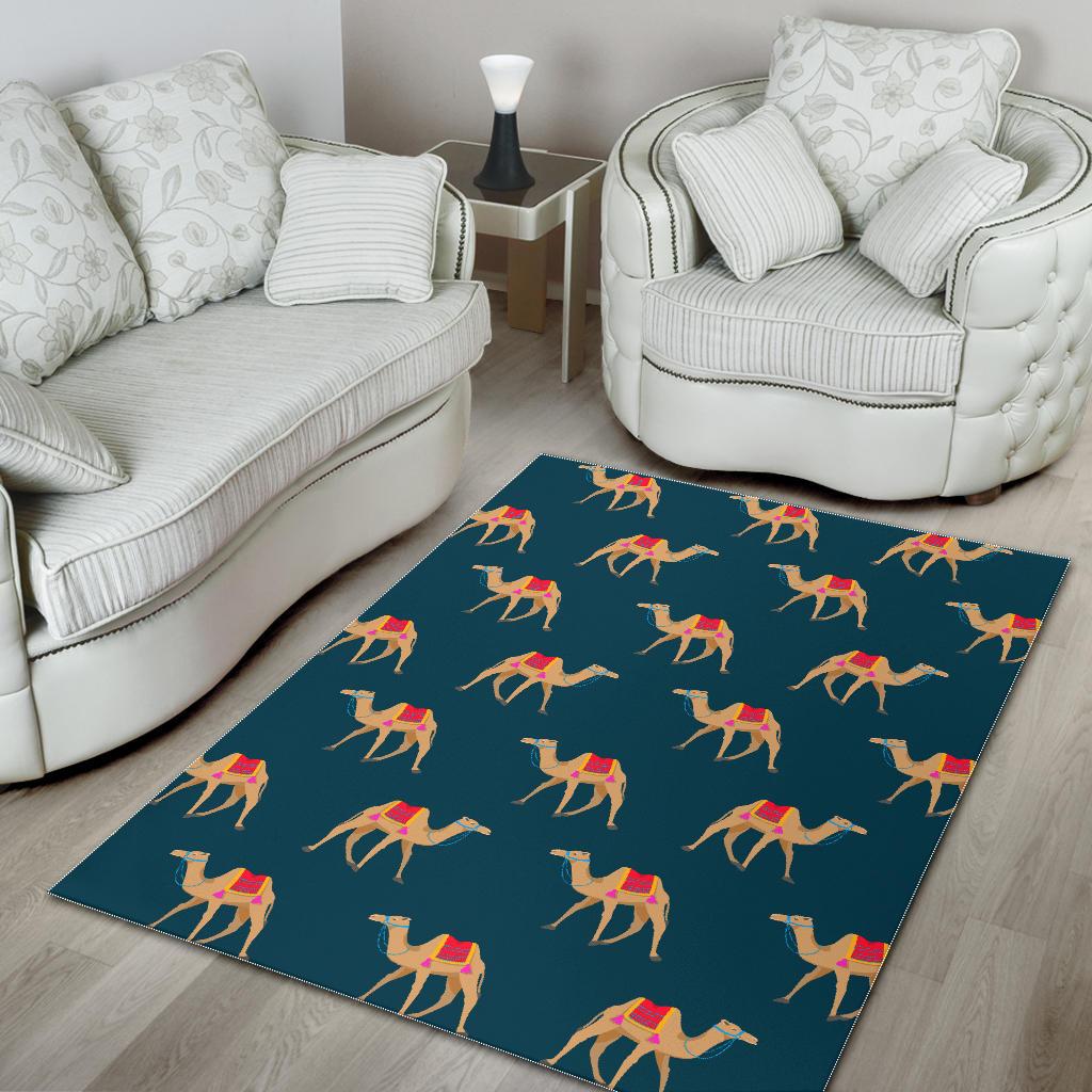 Camel pattern blue blackground Area Rug
