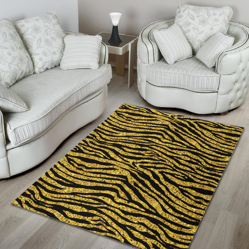 Gold Bengal Tiger Pattern Area Rug